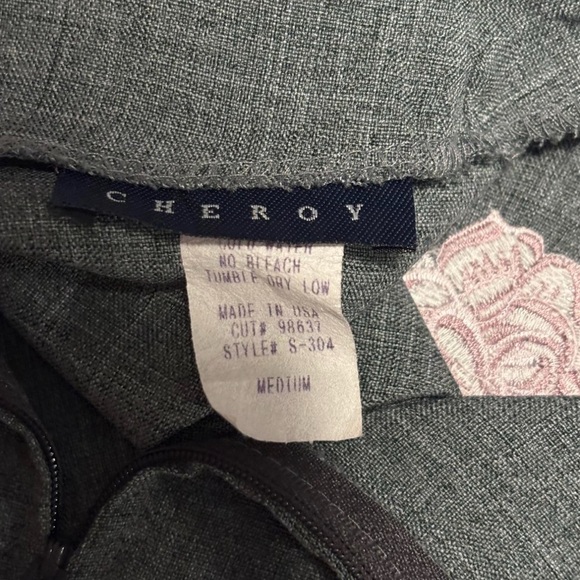 VTG Y2K Charcoal Mini Skirt M Floral Embroidered Grunge Fairycore 2000s - Picture 5 of 6